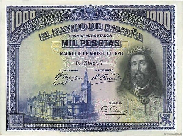 1000 песет (Фердинанд III)