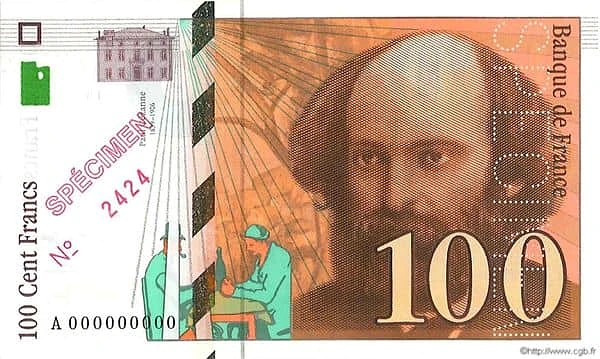 100 франков Сезанна