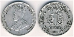 25 центов 1911-1917 - Цейлон