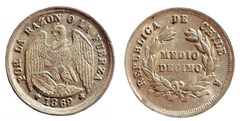 1/2 десятой 1867-1878 - Чили
