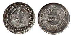 1/2 десятой 1865-1866 - Чили